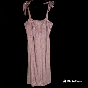 Pink maxidress shoulder-tie & pin tuck front